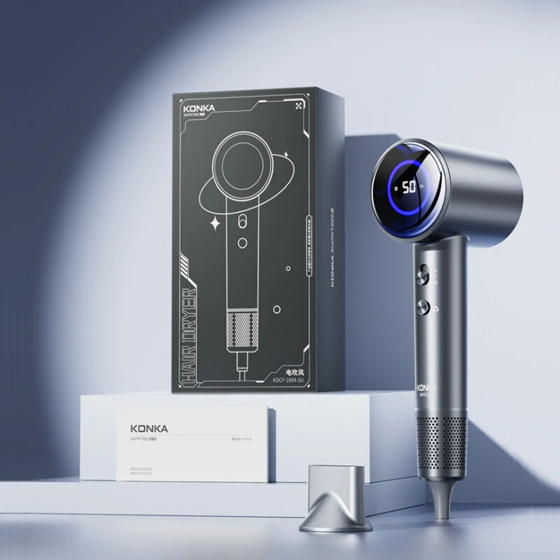 (image for) KONKA D3 1600W Hair Dryer Professional LCD Display Hair Dryer Powerful Negative Ion High Speed Hair Dryer
