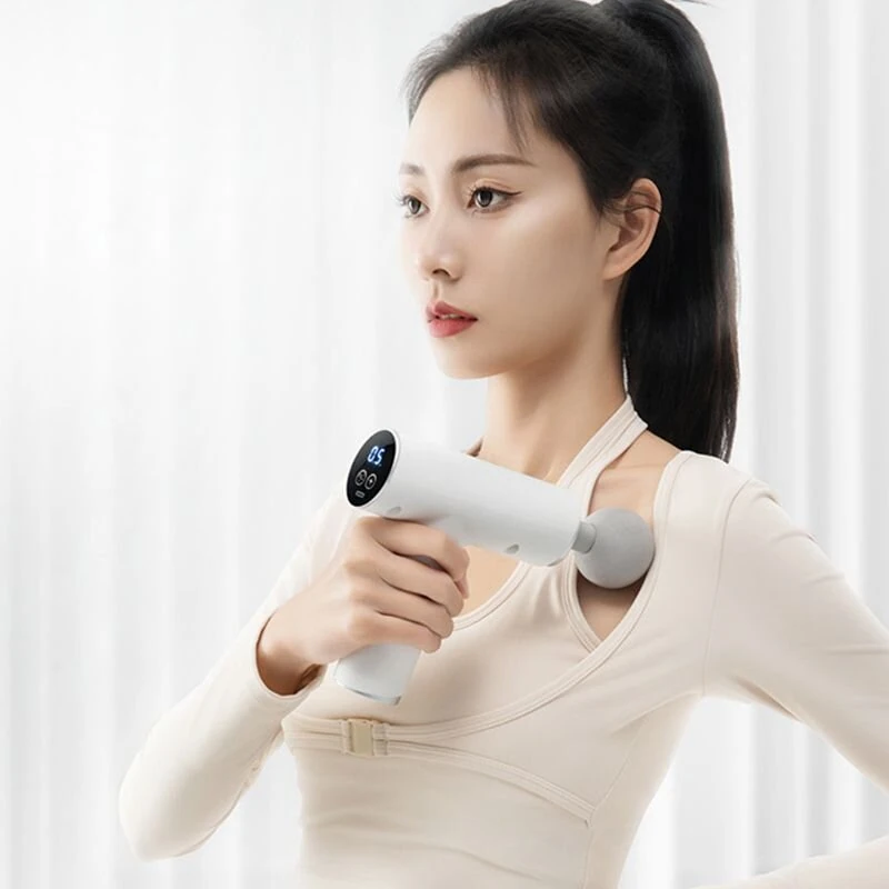 (image for) Lenovo Portable Lightweight N2 Fascia Gun 3200 RPM Massage Device with 6 Attachments and 5 Adjustable Speeds, 1800mAh Battery for Muscle Relaxation