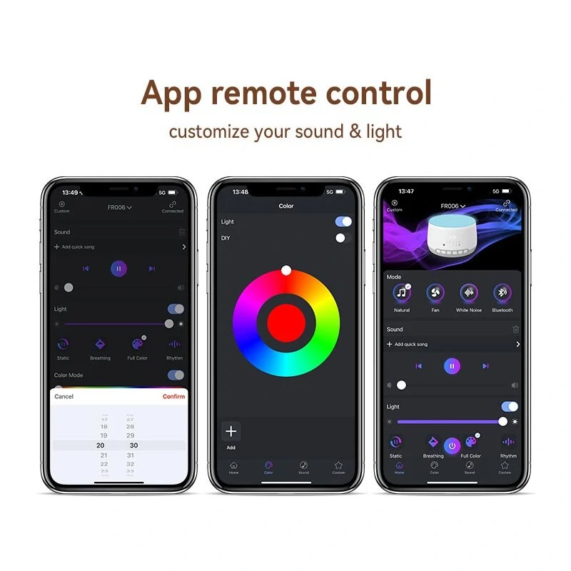 (image for) White Noise Sleep Aid Machine with Bluetooth Speaker App Mobile Phone Control Time,Display Timer,Off Alarm Clock Wake-Up